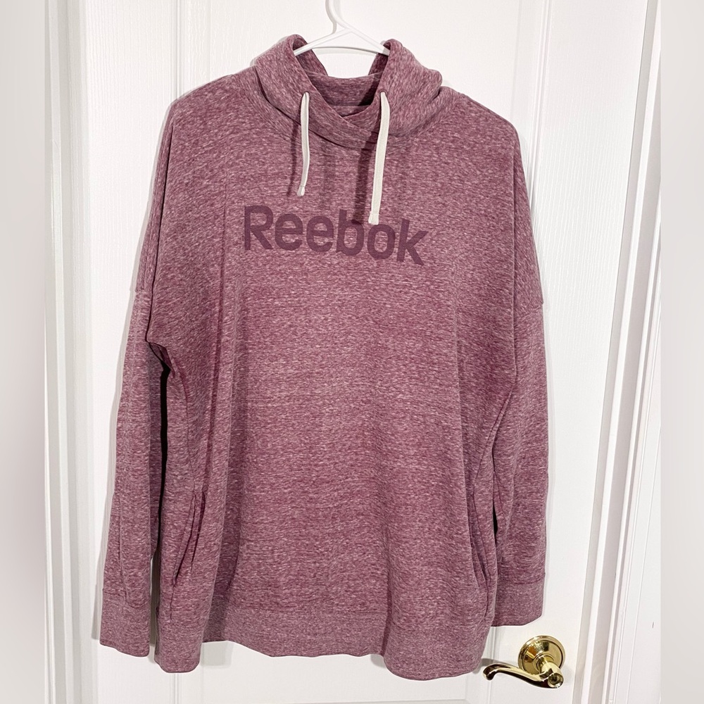 Reebok Cowl Neck Pullover Sweatshirt Heather Mauve Size XL